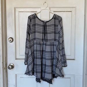Free People Long-sleeve Swing Cutout Dress